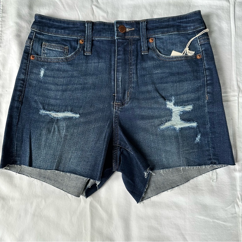 Universal Thread Dark Blue Distressed Jean Shorts